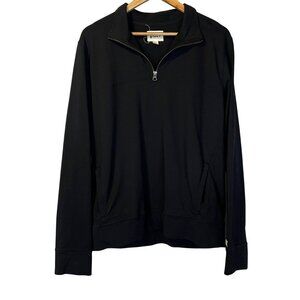 Pact Mens Black Organic Cotton Quarter Zip Pullover Sweatshirt M Outdoor Eco